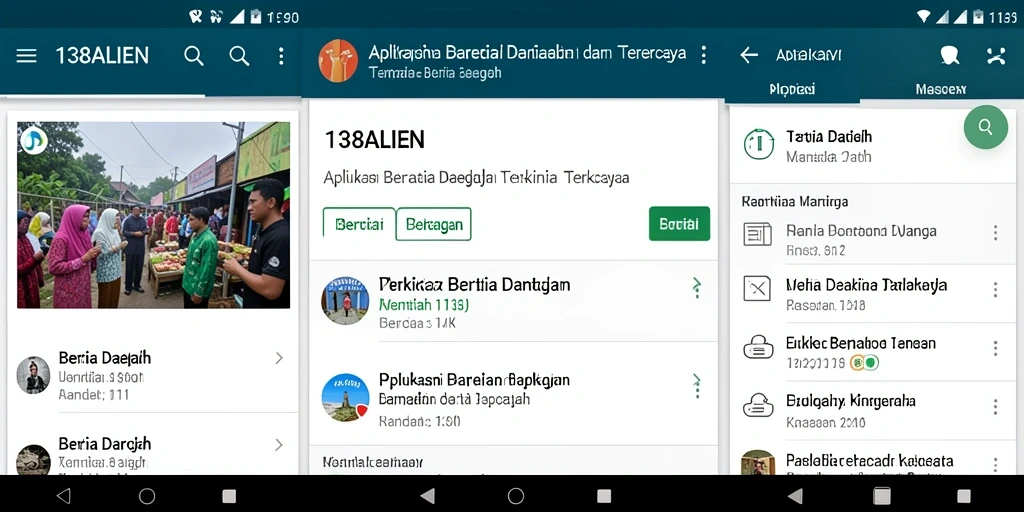 Antarmuka aplikasi 138ALIEN menampilkan berita daerah terkini.