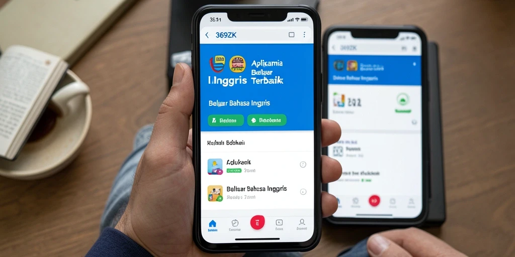 Tampilan antarmuka aplikasi Belajar Bahasa Inggris 369ZK yang user-friendly.