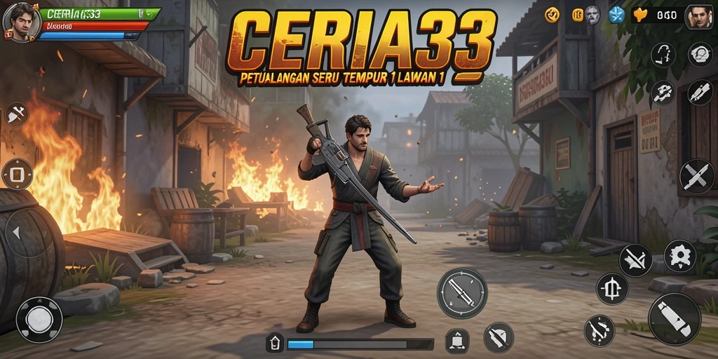Tampilan antarmuka utama CERIA33 dalam pertempuran 1 Lawan 1 yang seru.