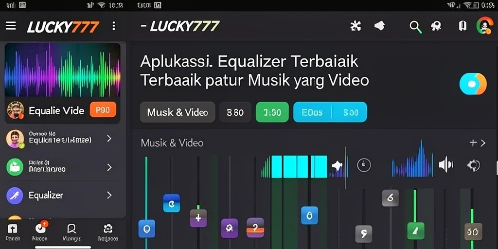 Antarmuka intuitif aplikasi Equalizer LUCKY777.
