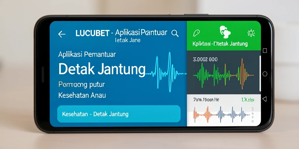 Tampilan antarmuka LUCUBET untuk pemantauan detak jantung.
