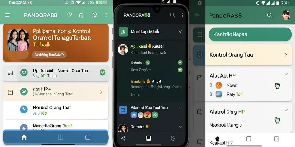 Antarmuka PANDORA88 yang intuitif untuk kontrol orang tua.