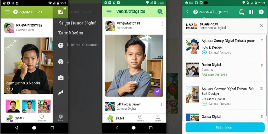 Antarmuka PRAGMATIC123 menampilkan alat pengeditan foto yang lengkap dan mudah digunakan.