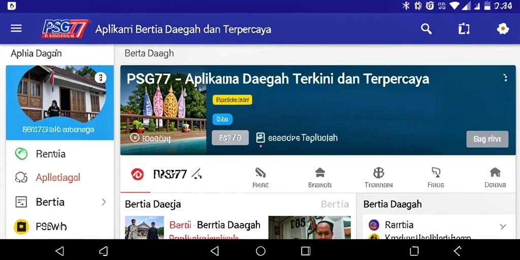 Antarmuka pengguna PSG77 yang informatif dan menarik.