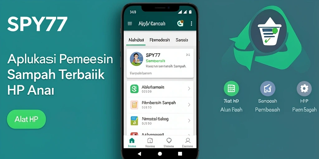 Tampilan antarmuka SPY77 yang intuitif untuk pembersihan sampah.